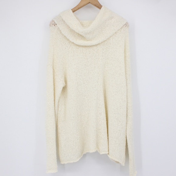 MUMU Mellow Off White Cream Sweater Cowl Neck Tunic Size Medium M - Picture 6 of 10